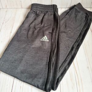 Adidas Youth Boys Track Pants Size Large 14/16 Gray 3-Stripes Logo Joggers